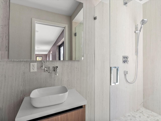 17301 SW 52nd Ct, Southwest Ranches, FL 33331 - bathroom featuring vanity and a stall shower