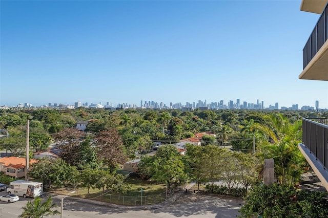 drone / aerial view featuring a city view