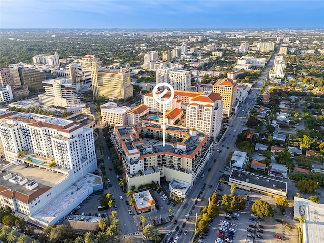 aerial view with a city view