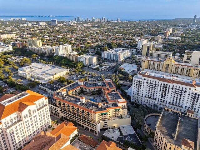 bird's eye view with a water view and a city view