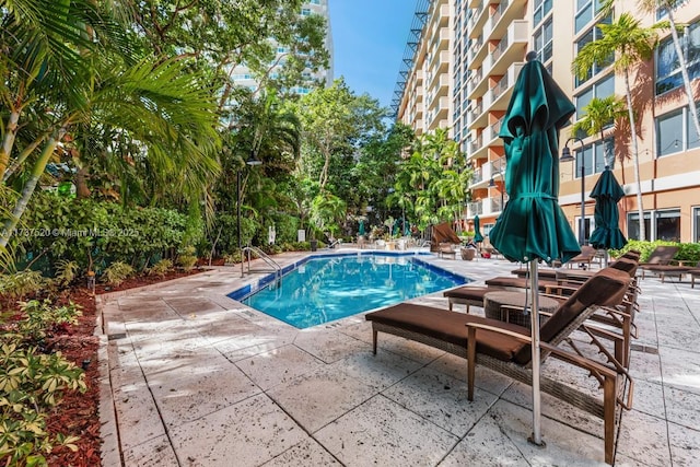 view of pool with a patio