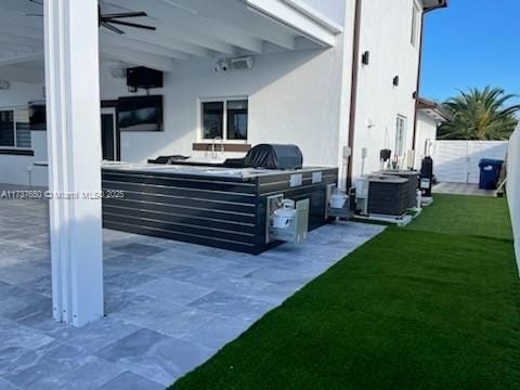 10290 SW 7th Ter, Sweetwater, FL 33174 - view of patio featuring area for grilling, central AC, and fence