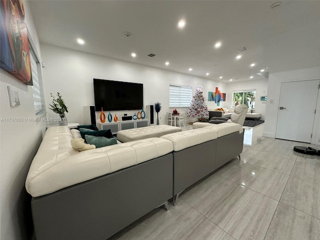 10290 SW 7th Ter, Sweetwater, FL 33174 - living room featuring visible vents and recessed lighting