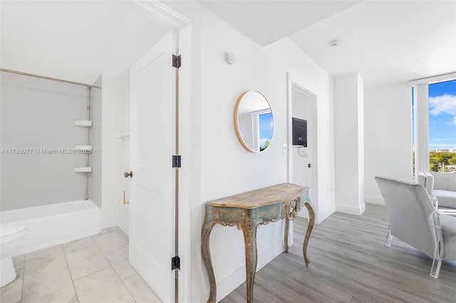 interior space featuring light wood-type flooring