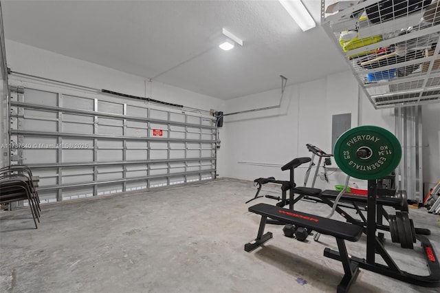 garage with electric panel