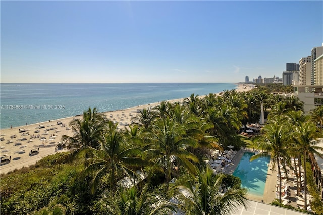 property view of water with a view of the beach