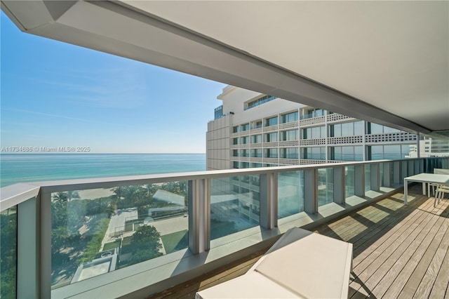 balcony with a water view