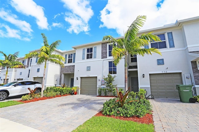 view of property with a garage