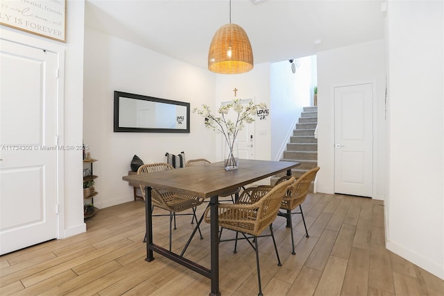 dining room featuring light hardwood / wood-style flooring