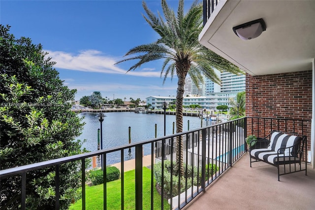 balcony with a water view