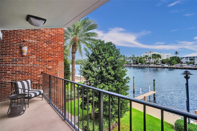 balcony with a water view