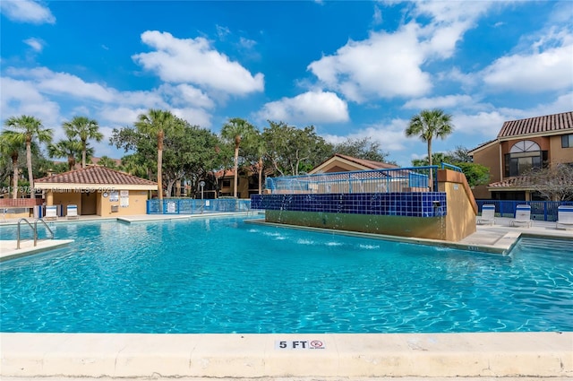 view of pool featuring a patio area