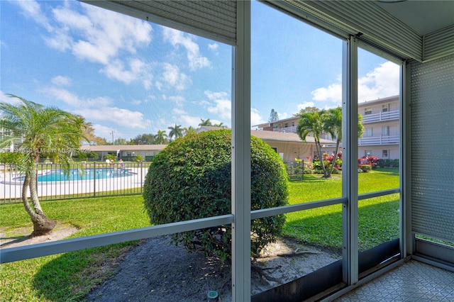 view of unfurnished sunroom