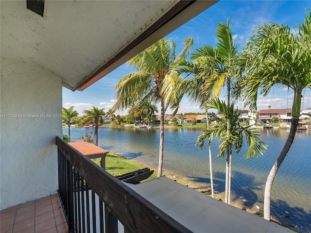 balcony with a water view