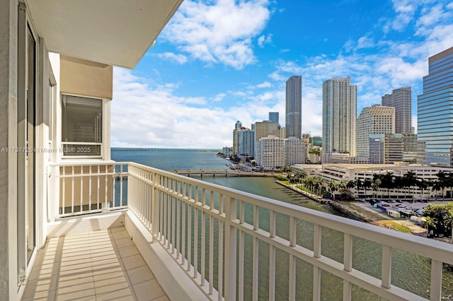 balcony with a water view