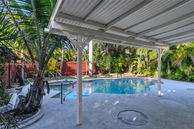 view of pool featuring a patio