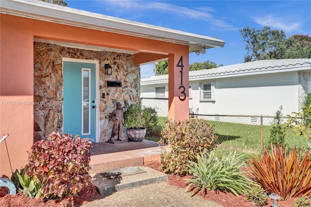 view of doorway to property