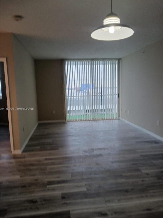 empty room with dark hardwood / wood-style floors