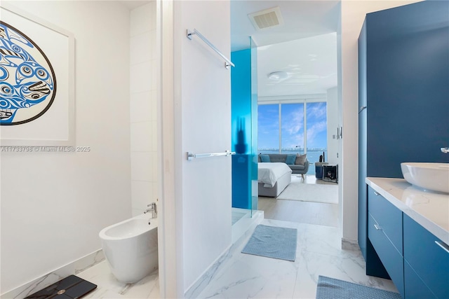 bathroom featuring a bidet and vanity