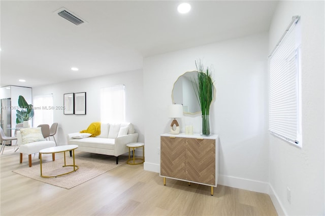 living room with wood-type flooring