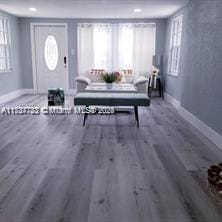 foyer entrance featuring hardwood / wood-style flooring