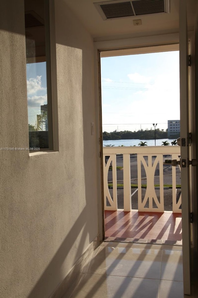 balcony with a water view