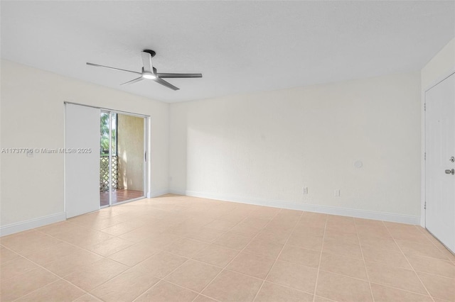 spare room featuring ceiling fan