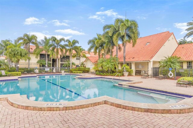 view of pool with a patio area