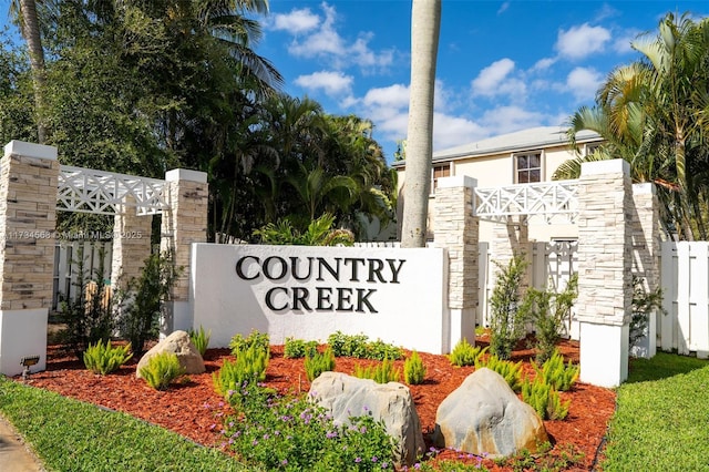 view of community sign