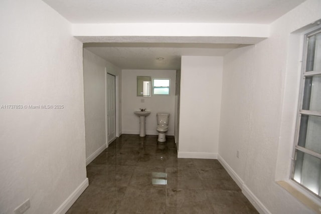 hallway with sink