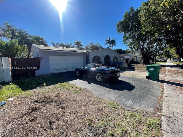 view of home's exterior with a garage