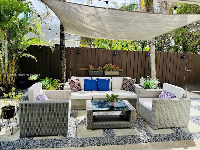 view of patio / terrace with an outdoor living space