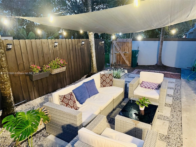 view of patio / terrace featuring an outdoor living space