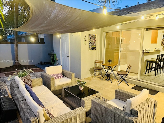 view of patio / terrace featuring an outdoor living space