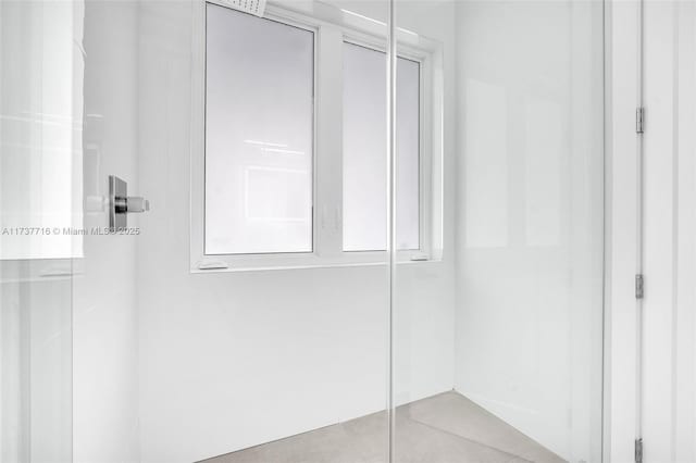 interior space with a shower