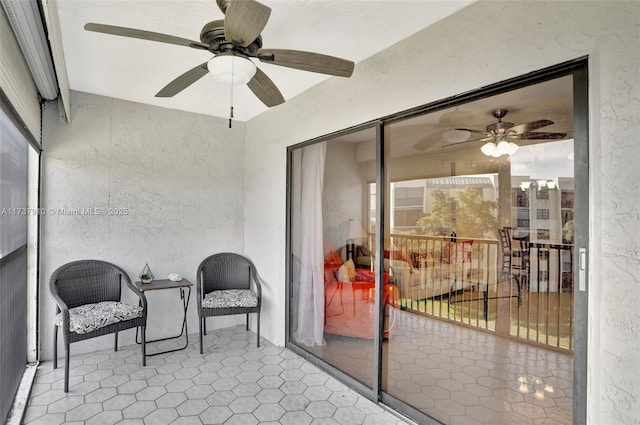 view of patio / terrace with ceiling fan