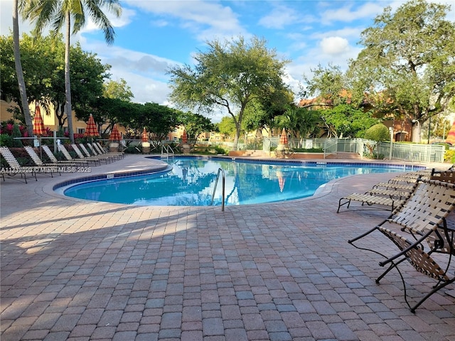 view of pool with a patio area