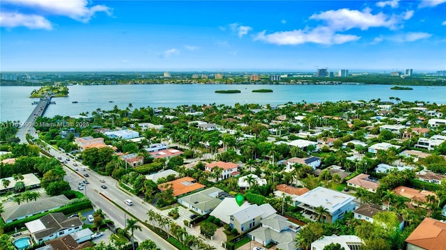 1251 Kane Concourse, Bay Harbor Islands, FL 33154 - aerial view of property and surrounding area featuring a nearby body of water and nearby suburban area