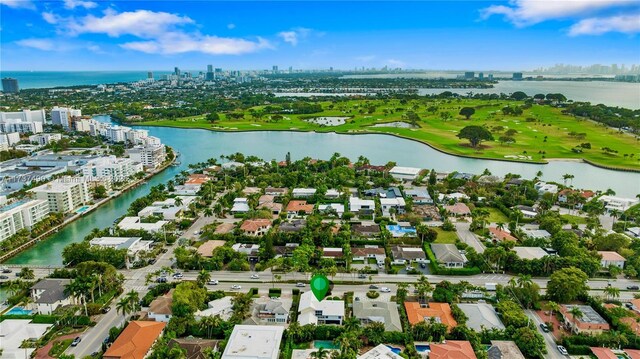 1251 Kane Concourse, Bay Harbor Islands, FL 33154 - aerial view of property's location with a large body of water and a golf club