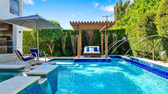 1251 Kane Concourse, Bay Harbor Islands, FL 33154 - swimming pool featuring a pergola and grilling area