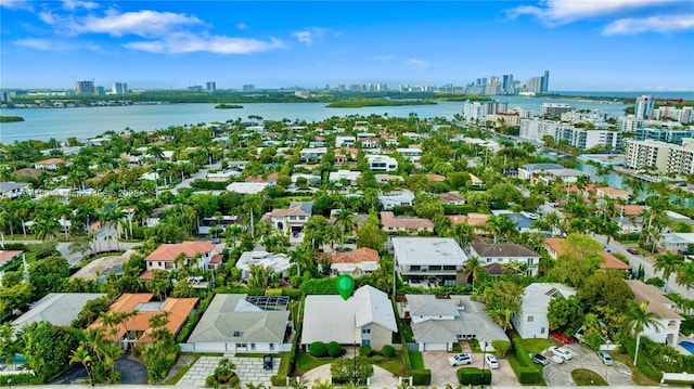 1251 Kane Concourse, Bay Harbor Islands, FL 33154 - aerial view of residential area featuring city skyline and a nearby body of water