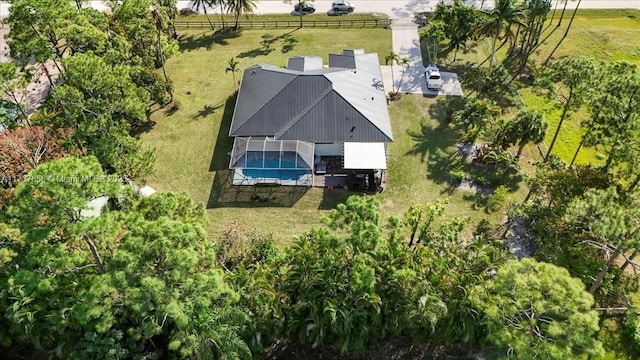 aerial view featuring a rural view