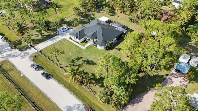 drone / aerial view featuring a rural view