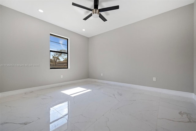 unfurnished room featuring ceiling fan