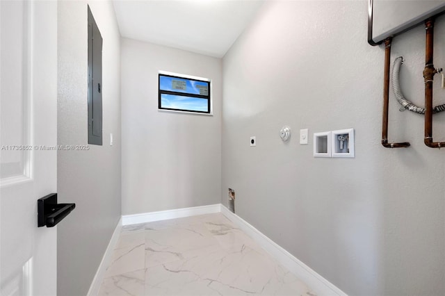 laundry room featuring hookup for a gas dryer, hookup for a washing machine, and hookup for an electric dryer