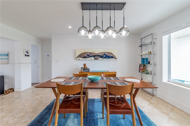 view of tiled dining area