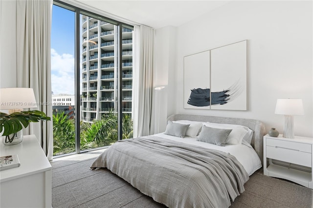 bedroom with expansive windows