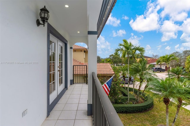 balcony with french doors