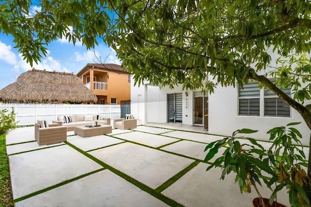 view of patio with an outdoor living space