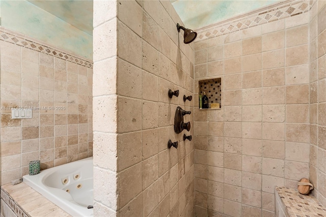 bathroom with independent shower and bath